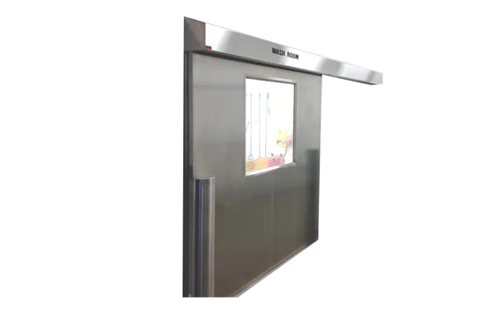 Manual and Power Single Sliding Stainless Steel Doors for Sterile Environments