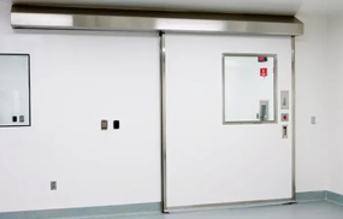 Single Sliding Fiberglass Doors for Sterile Environments