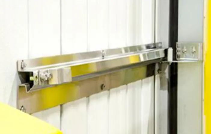 Single sliding door wall track detail