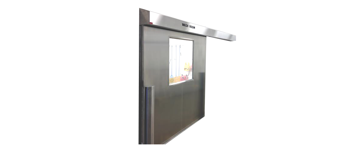 Manual and Power Single Sliding Stainless Steel Doors for Sterile Environments