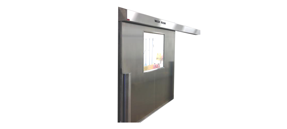 Manual and Power Single Sliding Stainless Steel Doors for Sterile Environments